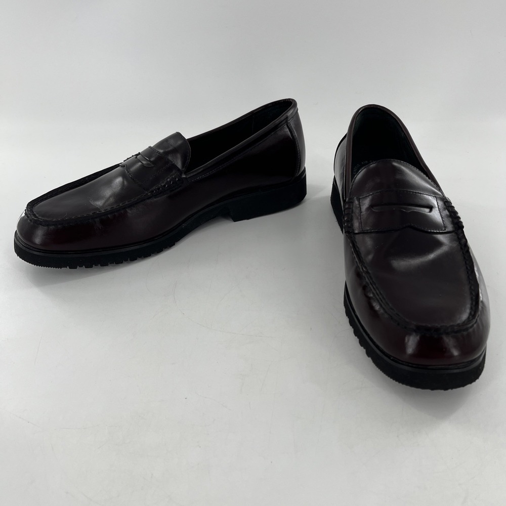 Rockport Waterproof Dressports‎ Leather Pinch Penny Loafer Slip On Burdundy 12 M